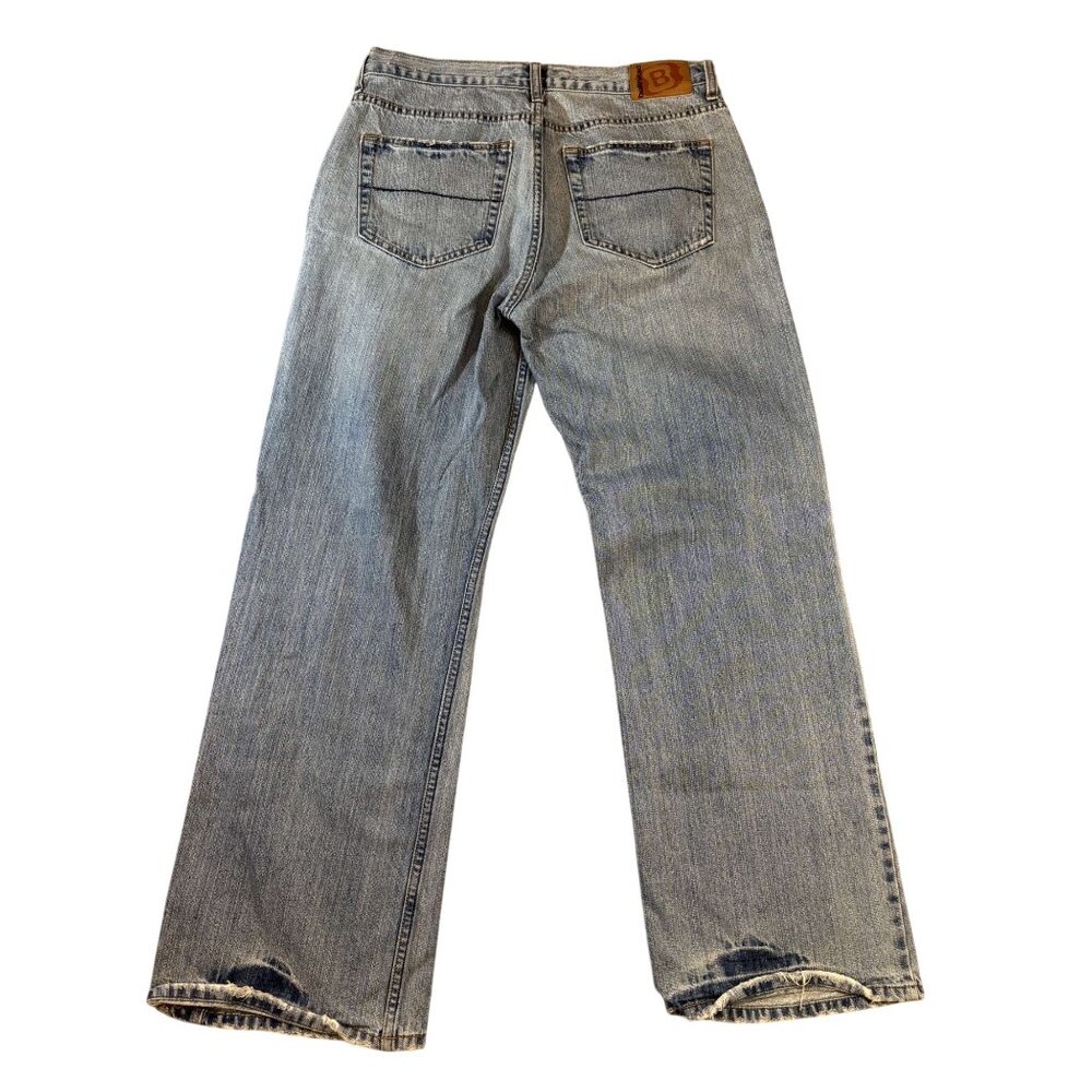 Mens Bullhead Y2K Light Wash Straight Leg Blue Denim Jeans 100% Cotton - 33X30